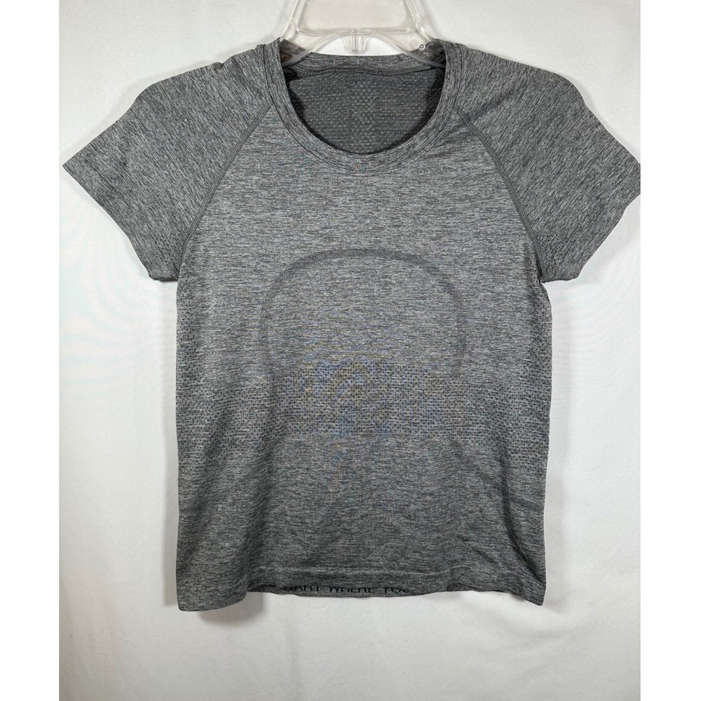 lululemon Swiftly Tech Short Sleeve Crewneck Top Heathered Slate Gray Size 6